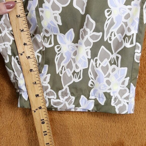 HANRO Shorts Mens Small Green Floral Pull On Drawstring Lightweight DAY & NIGHT - Picture 8 of 9